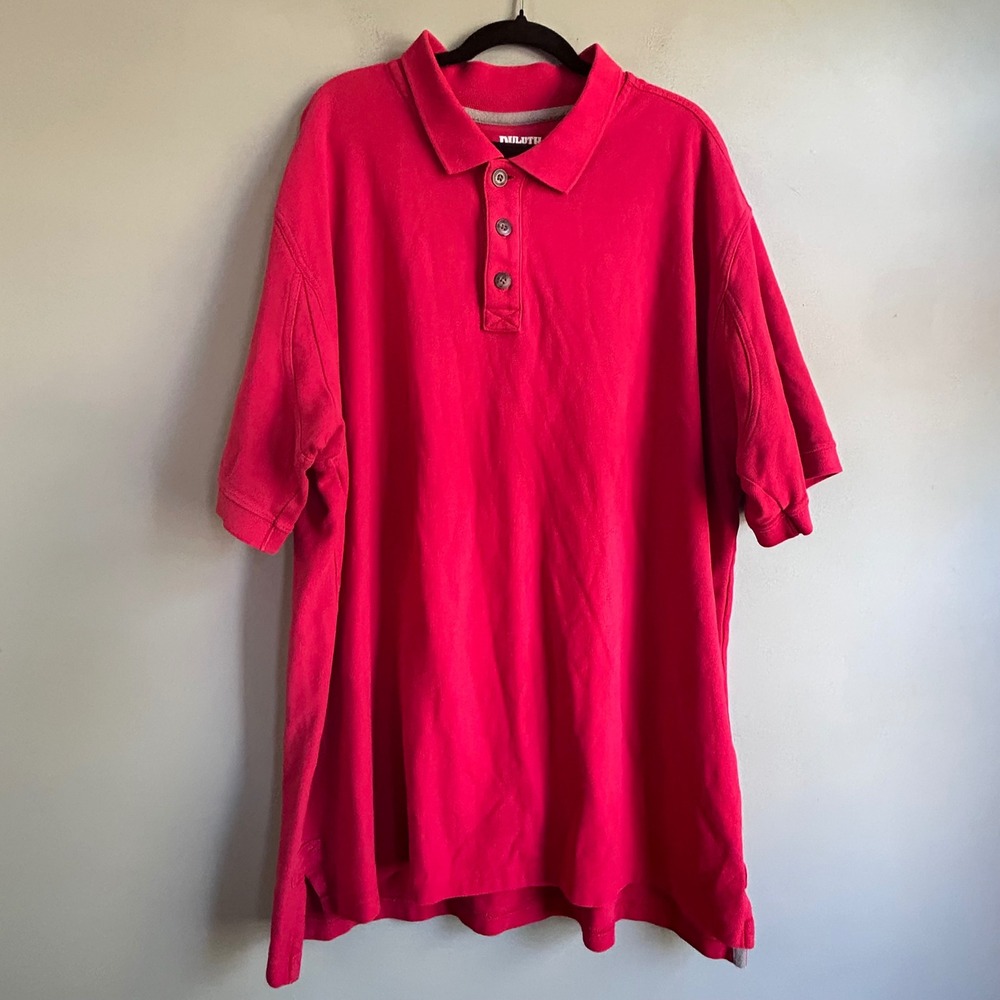 Duluth Trading Co Mens XL Red Longtail T Short Sleeve Cotton Pique Polo Shirt